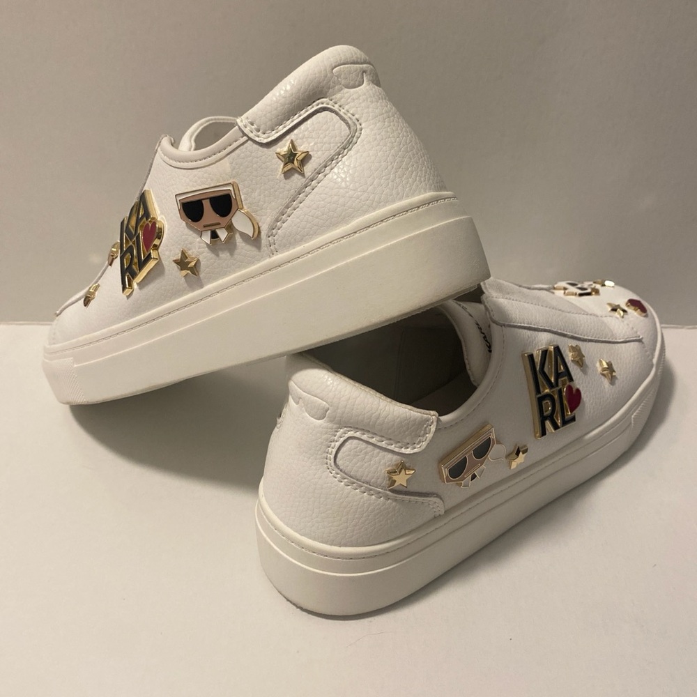Karl Lagerfeld White Slip-On Sneakers - Picture 6 of 13
